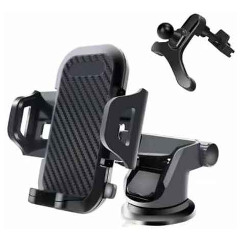 Blukar Car Phone Holder, Adjustable Car Phone Mount Cradle 360° Rotation -  4 in 1 Strong Suction Phone Holder for Car Dashboard, Windscreen, Air Vent  - One Button Release for 4.0 to 6.7 inch Phones black