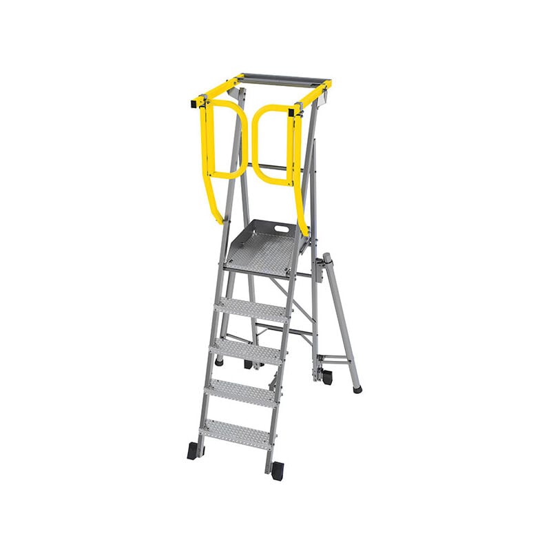 Matisère - Mobile Podestleiter klappbar 5 Stufen - Maximale Arbeitshöhe 3.25m - PAM5