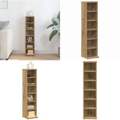 Mobile Porta CD Artigianale 21x20x88 cm Legno Multistrato - Armadio per dischi - Mobile per CD