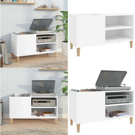 Mobile Porta Dischi Bianco 84,5x38x48 cm in Legno Multistrato - Mobile in legno - Mobile porta dischi