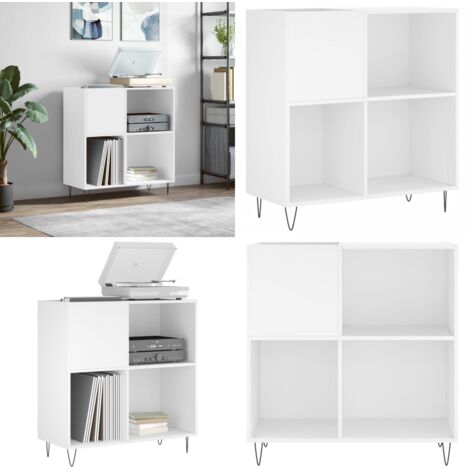 Mobile Porta Dischi Bianco 84,5x38x89 cm in Legno Multistrato - Dischi in vinile - Legno multistrato