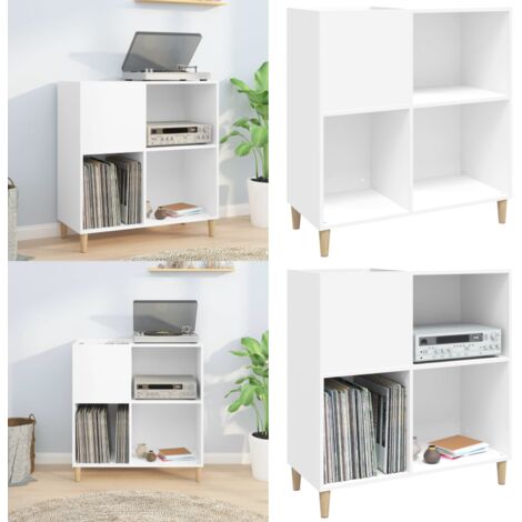 Mobile Porta Dischi Bianco 84,5x38x89 cm in Legno Multistrato - Mobile porta vinili - Mobile per musica