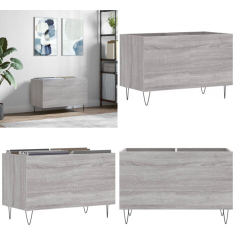 Mobile Porta Dischi Grigio Sonoma 74,5x38x48 Legno Multistrato - Ripostiglio dischi - Mobile per dischi vinili