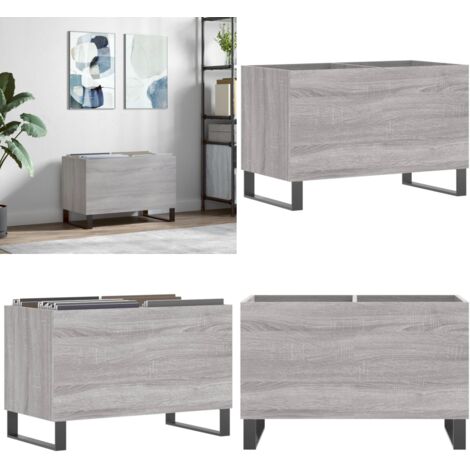 Mobile Porta Dischi Grigio Sonoma 74,5x38x48 Legno Multistrato - Ripostiglio dischi - Mobile per dischi vinili