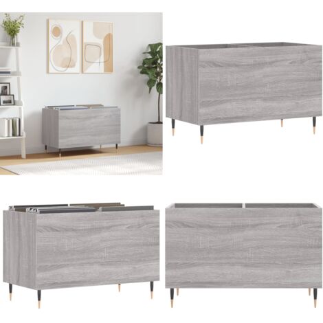 Mobile Porta Dischi Grigio Sonoma 74,5x38x48 Legno Multistrato - Ripostiglio per dischi - Porta dischi vinile