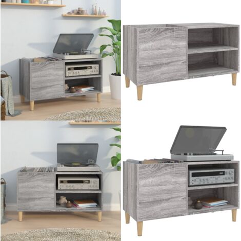 Mobile Porta Dischi Grigio Sonoma 84,5x38x48 Legno Multistrato - Mobile porta dischi - Mobile in legno