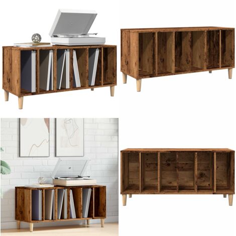Mobile Porta Dischi Legno Antico 100x38x48 cm Legno Multistrato - Mobile in legno - Mobile porta vinili