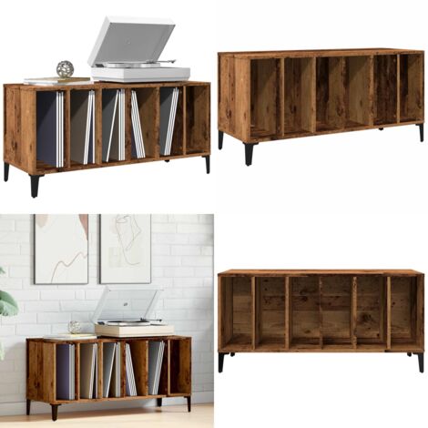 Mobile Porta Dischi Legno Antico 100x38x48 cm Legno Multistrato - Mobile per dischi vinili - Mobile per giradischi