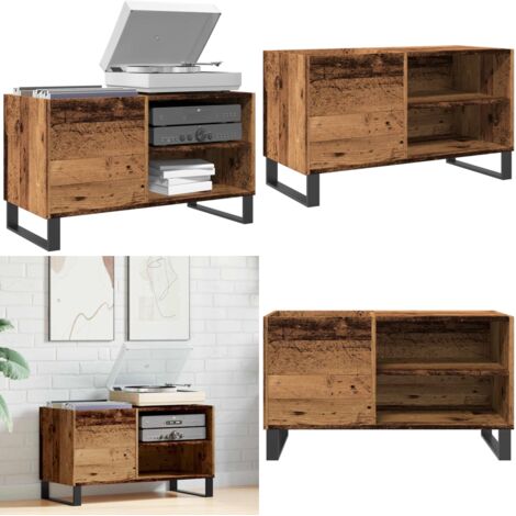 Mobile Porta Dischi Legno Antico 84,5x38x48cm Legno Multistrato - Mobile porta dischi - Mobile in truciolato