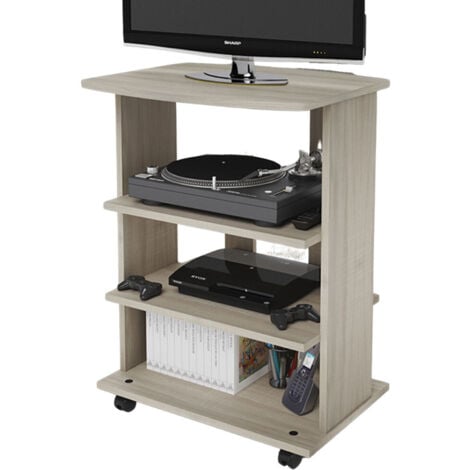 PIDEMA Mobile porta Pc e stampante in legno olmo. Carrello