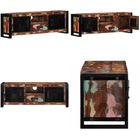 Mobile Porta TV 100x30x35 cm in Legno Massello di Recupero - TV Stand - Mobile in legno