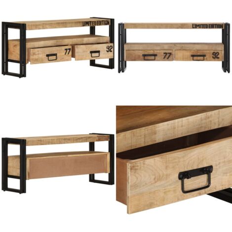 Mobile Porta TV 100x30x45 cm in Legno Massello di Mango - Mobile in legno mango - Credenza TV