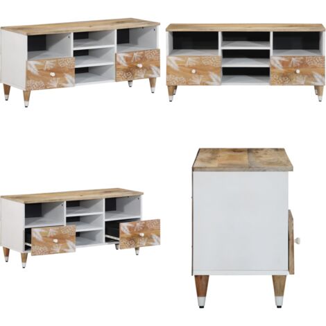 Mobile Porta TV 100x33,5x46 cm in Legno Massello di Mango - TV Stand - Mobile in Legno Mango
