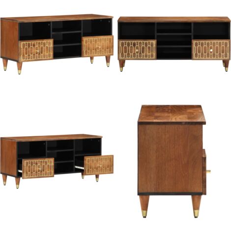 Mobile Porta TV 100x33x46 cm in Legno Massello di Mango - Arredamento moderno - Mobile per TV
