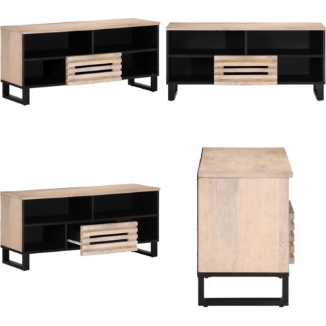 Mobile Porta TV 100x34x46 cm in Legno Massello di Mango - Mobile TV mango - Mobile TV industriale