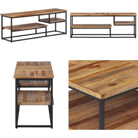 Mobile Porta TV 110x30x39 cm in Teak Massello di Recupero - TV Stand - Mobile porta TV