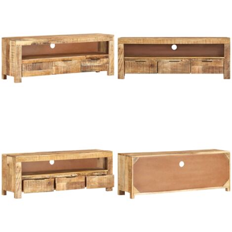 Mobile Porta TV 110x30x40 cm in Legno di Mango Grezzo - Mobile TV - Mobile in legno di mango grezzo
