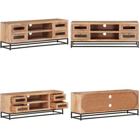 Mobile Porta TV 110x30x40 cm in Legno Massello di Acacia - Mobile per stereo - Mobile in acacia