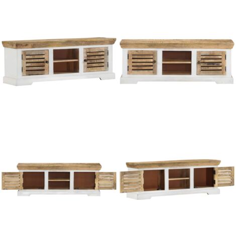 Mobile Porta TV 110x30x40 cm in Legno Massello di Mango - Mobile per Hi-Fi - Mobile in Legno di Mango