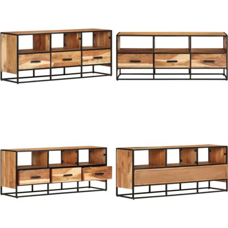 Mobile Porta TV 110x30x45 cm in Legno Massello di Acacia - Credenza TV - Mobile per TV