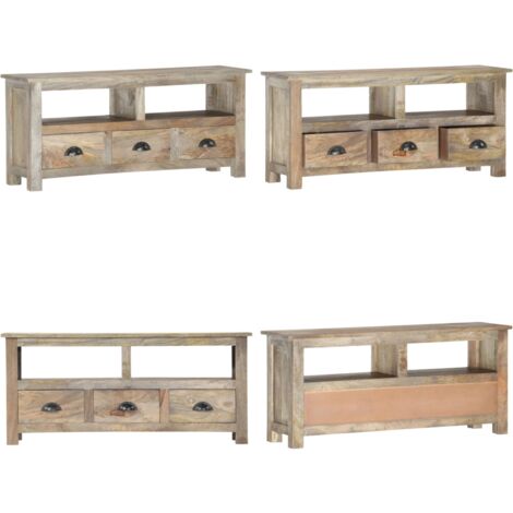 Mobile Porta TV 110x30x50 cm in Legno Massello di Mango - Armadio TV - Armadio in legno mango