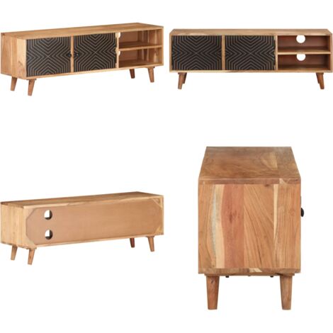 Mobile Porta TV 115x30x39 cm in Legno Massello di Acacia - Mobile TV in acacia - Mobile TV moderno