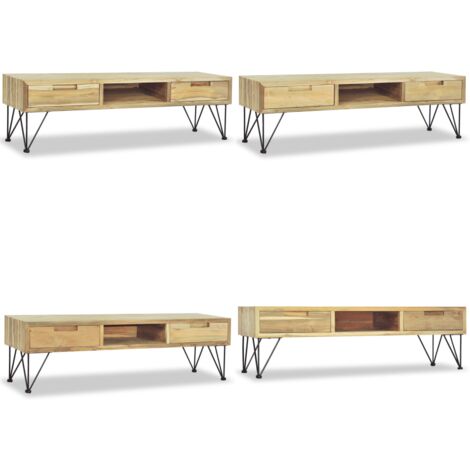 Mobile Porta TV 120x35x35 cm in Legno Massello di Teak - Mobile TV coloniale - Mobile TV con cassetti