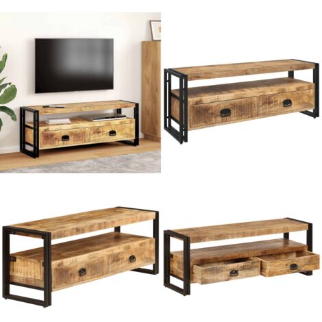 Mobile Porta TV 120x35x45 cm Legno Massello di Mango - Mobile in legno di mango - Mobile vintage