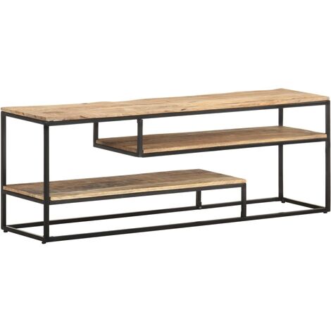 Mobile Porta TV 130x30x45 cm in Legno Massello di Mango Grezzo vidaXL