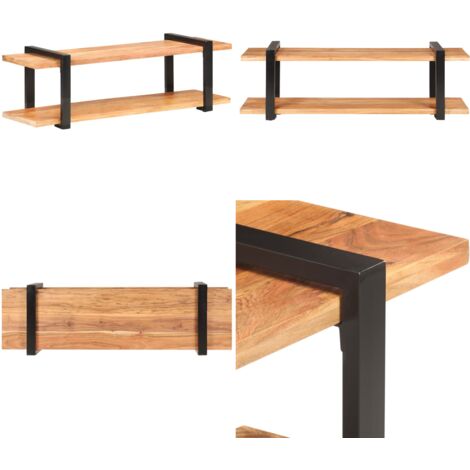 Mobile Porta TV 130x40x40 cm in Legno Massello di Acacia - Credenza in acacia - Porta TV industriale