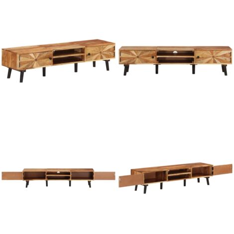 Mobile Porta TV 145x35x35 cm in Legno Massello di Acacia - TV Stand in Acacia - Mobile HiFi