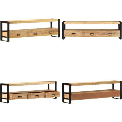 Mobile Porta TV 150x30x45 cm in Legno Massello di Mango - Credenza TV - Mobile in legno massello