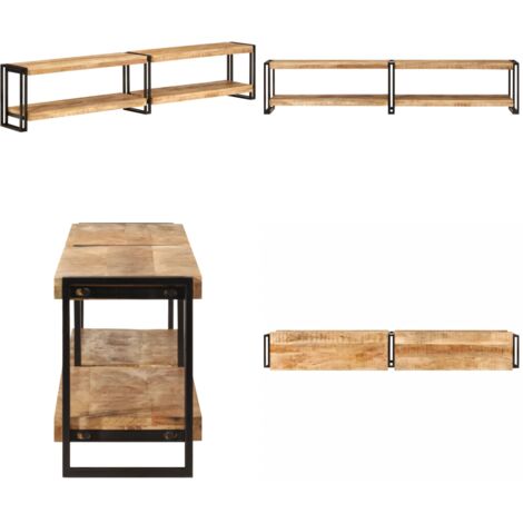 Mobile Porta TV 200x30x40 cm in Legno Massello di Mango - Mobile TV in mango - Mobile TV in metallo