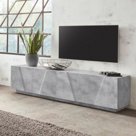 Mobile Porta Tv 4 ante Moderno 162,4x44,2x46cm - PULSE - Colore: Cemento