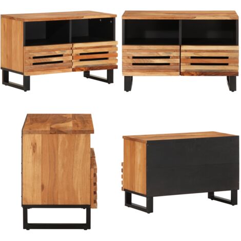Mobile Porta TV 70x34x46 cm in Legno Massello di Acacia - Mobile TV in acacia - Mobile TV industriale