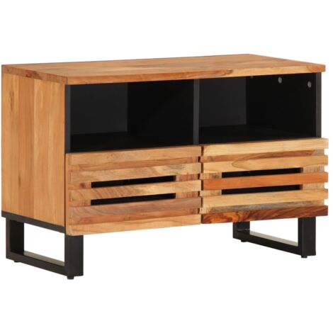 Mobile Porta TV 70x34x46 cm in Legno Massello di Acacia vidaXL