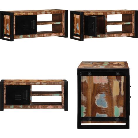 Mobile Porta TV 80x30x35 cm in Legno Massello di Recupero - TV stand - Mobile in legno