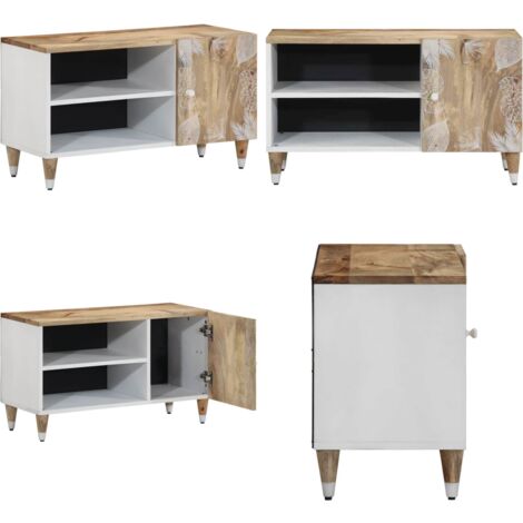 Mobile Porta TV 80x31,5x46 cm in Legno Massello di Mango - TV Stand - Mobile in Legno Mango
