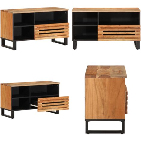 Mobile Porta TV 80x34x46 cm in Legno Massello di Acacia - Mobile TV in acacia - Mobile TV industriale