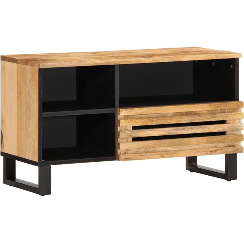 Mobile Porta tv 80x34x46 cm in Legno Massello di Mango Grezzo