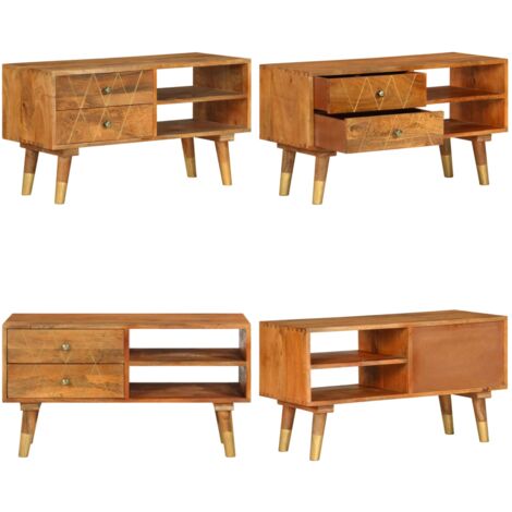 Mobile Porta TV 85x35x47 cm in Legno Massello di Mango - Mobile in legno di mango - Mobile porta TV