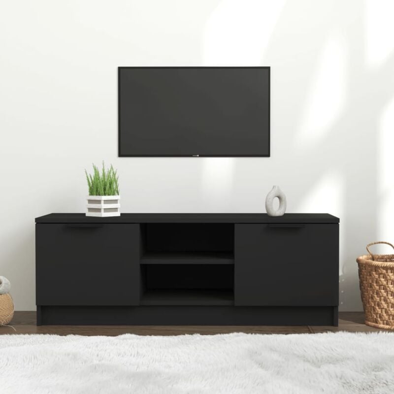 Mobile Porta tv Nero 102x35x36,5 cm in Legno Multistrato