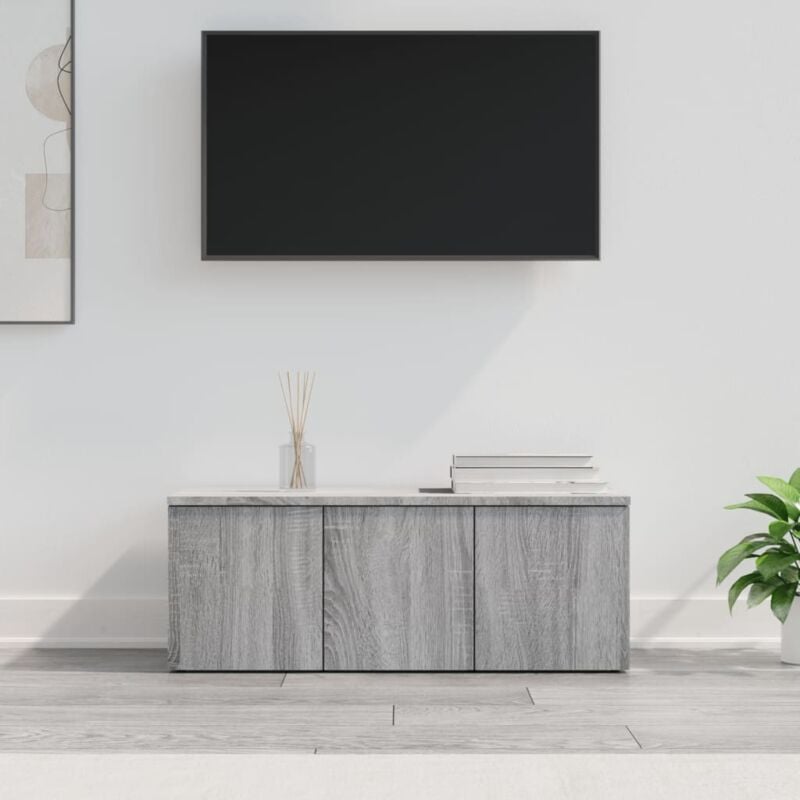 Mobile Porta tv Grigio Sonoma 80x34x30 cm in Legno Multistrato