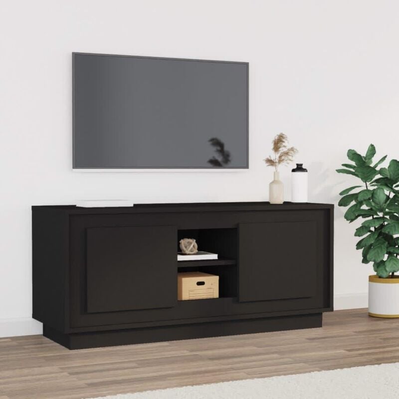 Mobile Porta tv Nero 102x35x45 cm in Legno Multistrato