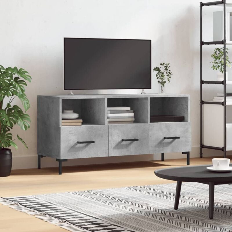 Mobile Porta tv Grigio Cemento 102x36x50 cm Legno Multistrato