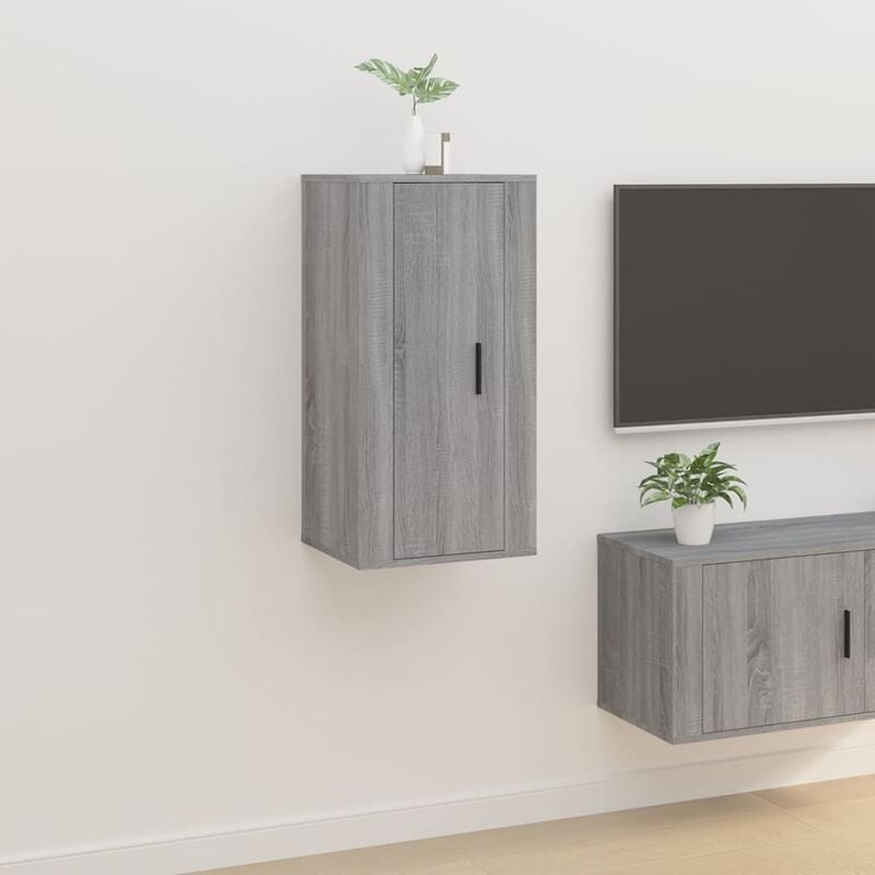 Mobile Porta tv, Armadietti a Parete per tv a Parete Grigio Sonoma 40x34,5x80 cm vidaXL