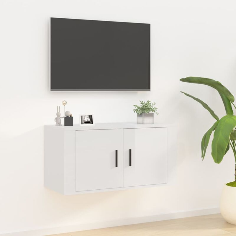 Mobile Porta tv, Armadietti a Parete per tv a Parete bianco lucido 80x34,5x40 cm vidaXL