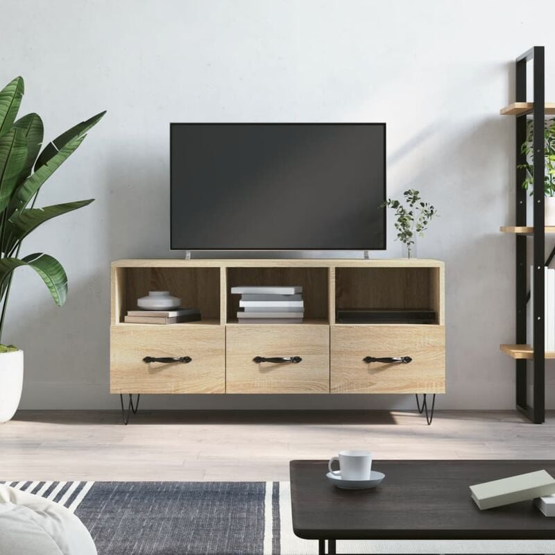 Mobile Porta tv, Armadietti per tv Rovere Sonoma 102x36x50 cm in Legno Multistrato vidaXL