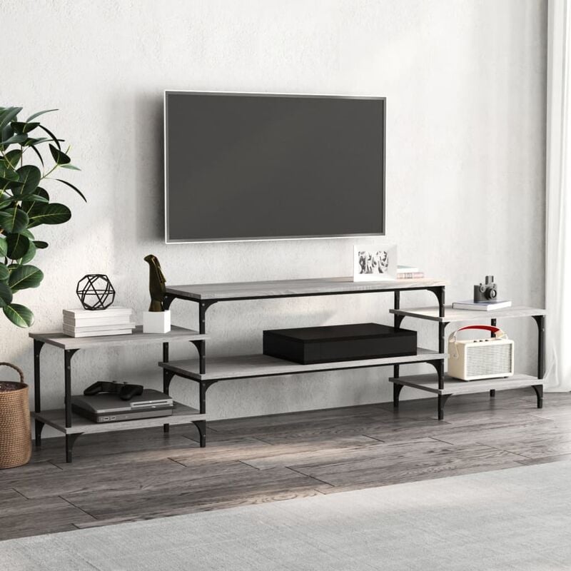 Mobile Porta TV, Armadietti per TV Grigio Sonoma 197x35x52 cm in Legno Multistrato vidaXL