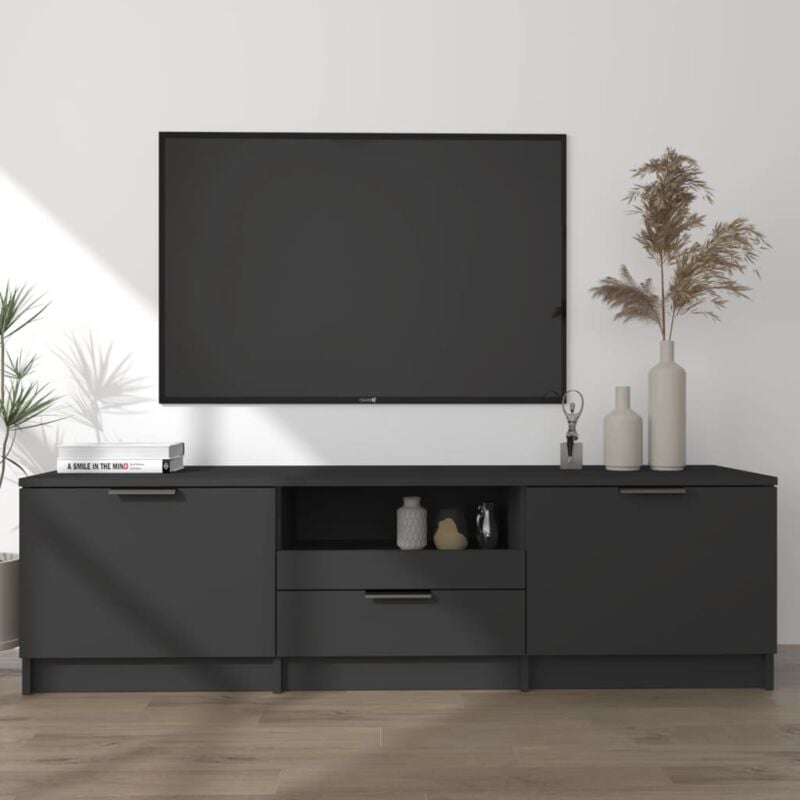 Mobile Porta tv, Armadietti per tv Nero 140x35x40 cm in Legno Multistrato vidaXL